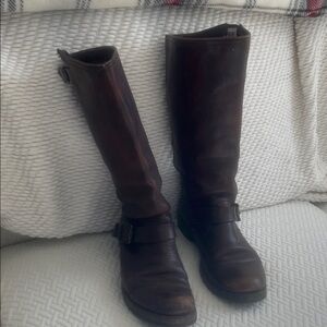 Brown Leather Knee-High Boots